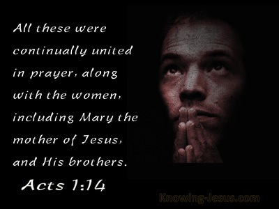 Acts 1:14 United Together In Prayer (black)
